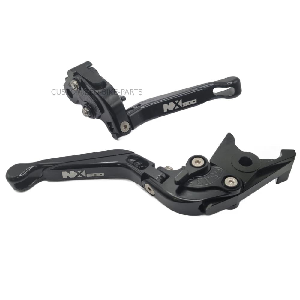 Black Adjustable Extendable Brake & Clutch Levers - Honda NX500 2024-