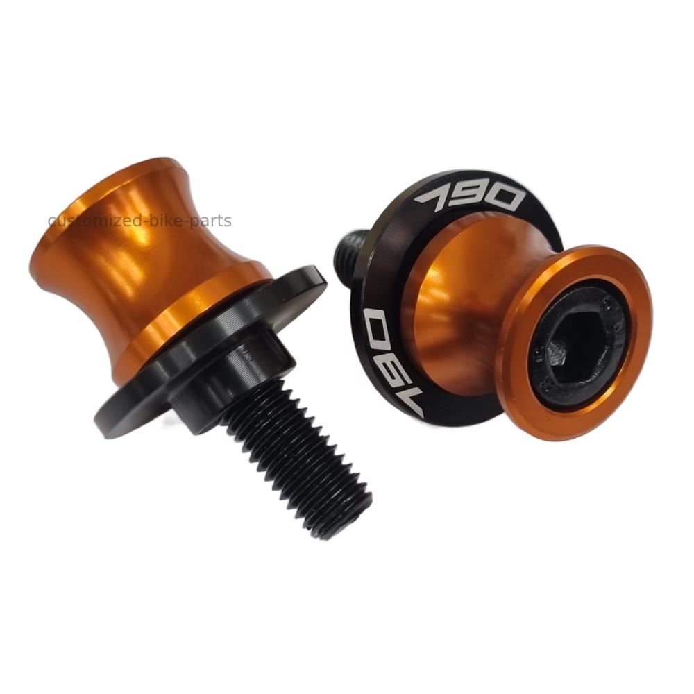 KTM 790 Adventure / 790 Duke Rear Swingarm Spools Paddock Stand Bobbins - Orange