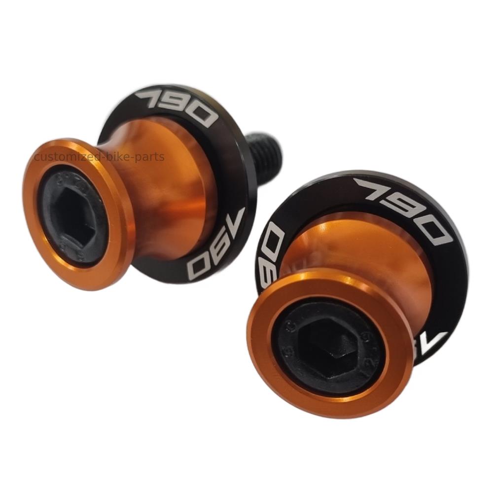 KTM 790 Adventure / 790 Duke Rear Swingarm Spools Paddock Stand Bobbins - Orange