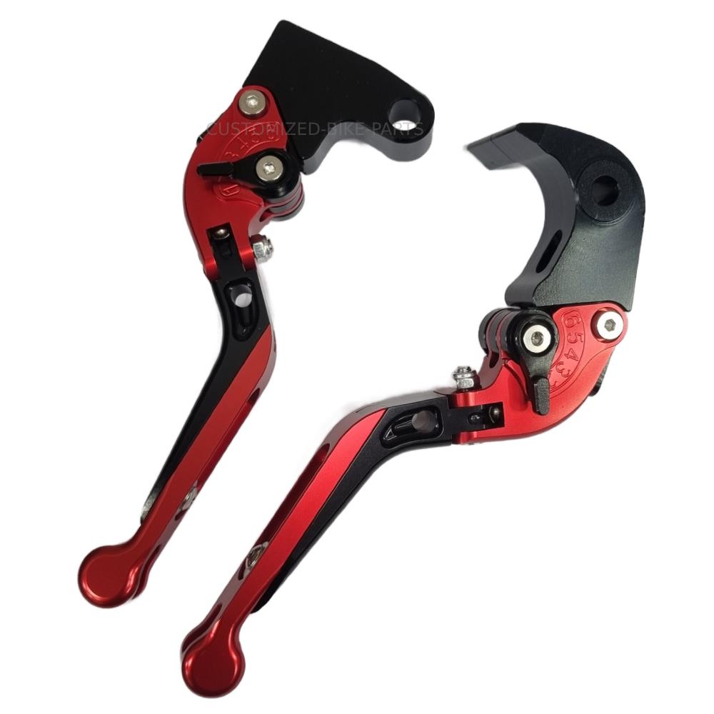 Red / Black Adjustable Clutch & Brake Lever - Triumph Daytona 675 2006-2017