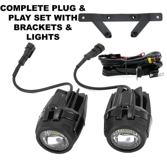 Complete LED Auxiliary Spotlight Fog Assembly Kit + Bracket - BMW S1000XR 2020-