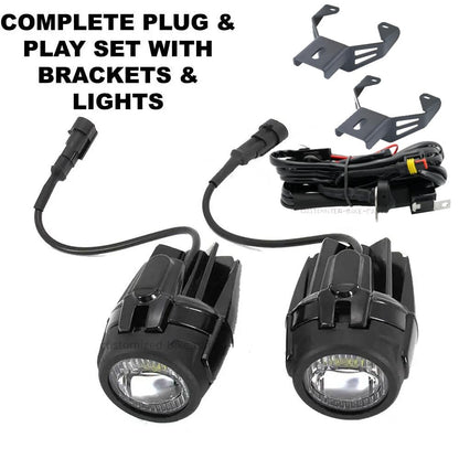 Complete LED Auxiliary Spotlight Fog + Bracket - Royal Enfield Himalayan 400