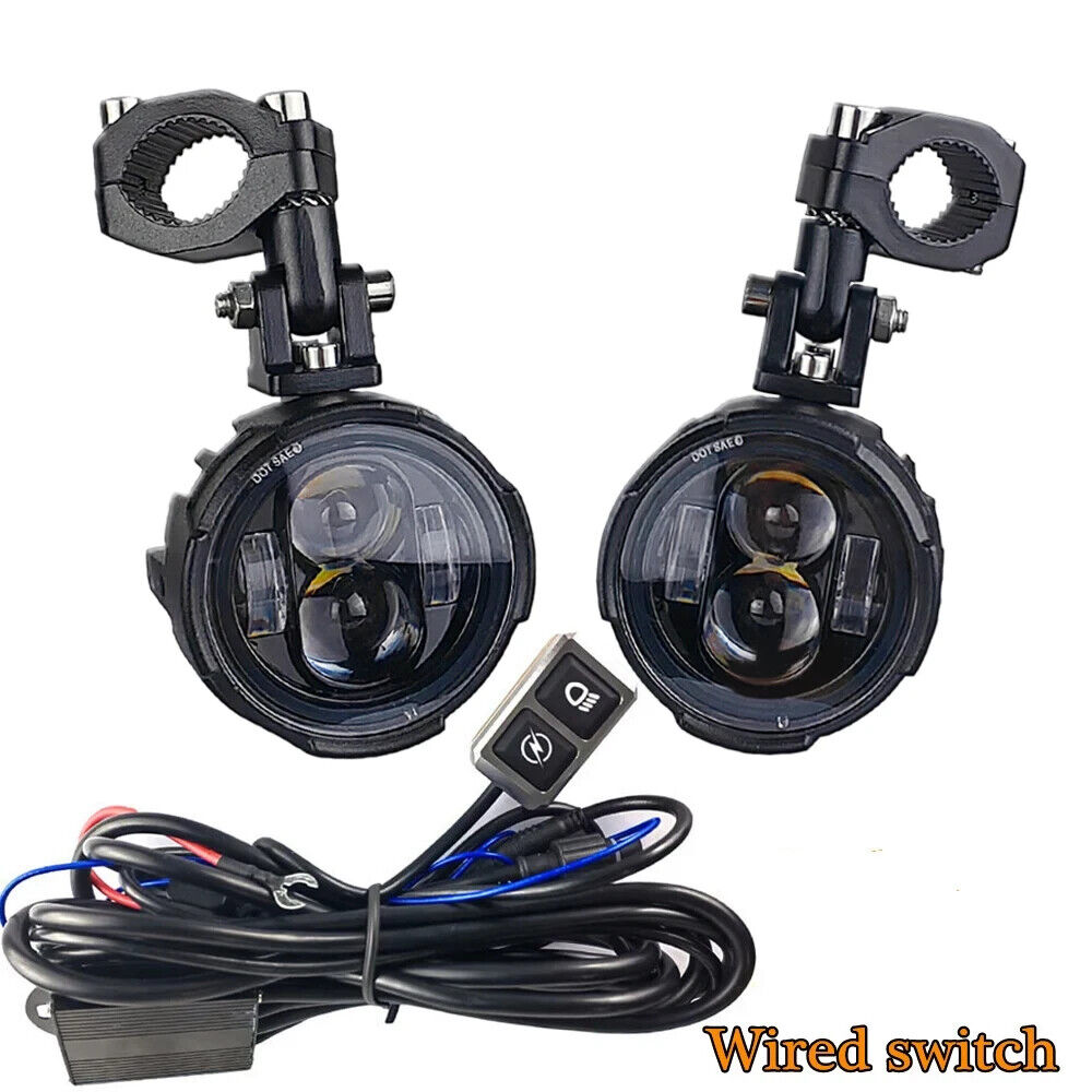 Complete  100W LED Auxiliary Spot Fog Light Assembly Kit - BMW R1250GS / R1200GS