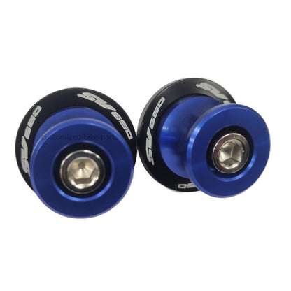 Blue Rear Swingarm Spools Paddock Stand Bobbins - Suzuki SV650 / S 1999-2024