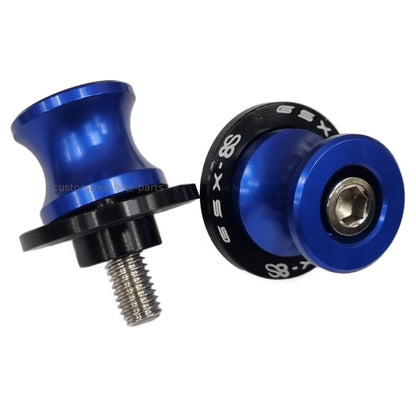 Blue Rear Swingarm Spools Paddock Stand Bobbins - Suzuki GSX-8S 2023-2025