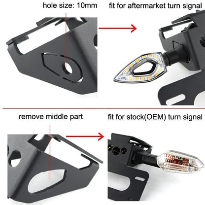 Plug & Play Motorcycle Tail Tidy License Plate - Kawasaki Z125 / Pro 2017-2024