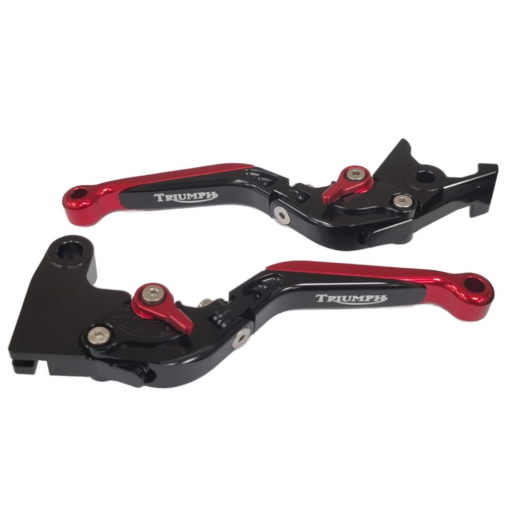 Red / Black Clutch & Brake Levers for Triumph 765 Street Triple R 2020-2024