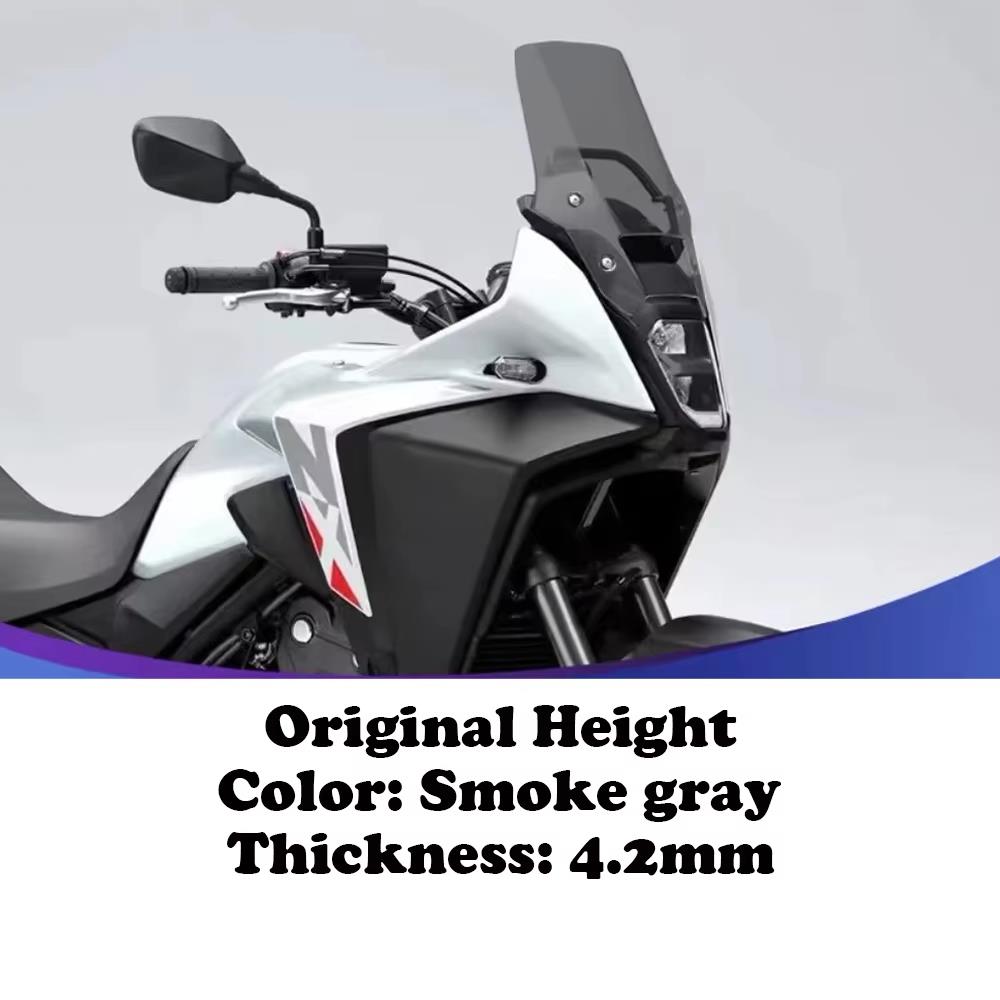 Motorcycle Smoky Grey Windscreen Windshield Screen - Honda NX500 2024-2025