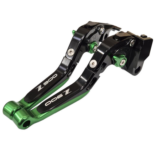 Extendable Green / Black Clutch & Brake Levers For Kawasaki Z900 2017-2024