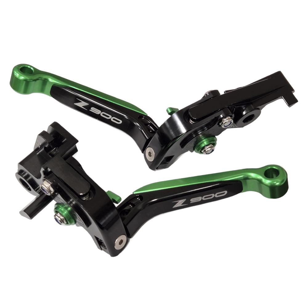 Extendable Green / Black Clutch & Brake Levers For Kawasaki Z900 2017-2024