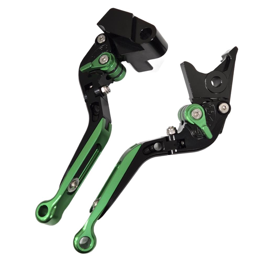 Extendable Green / Black Clutch & Brake Levers For Kawasaki Z900 2017-2024