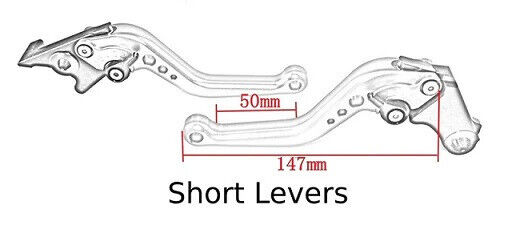 Short Black Clutch & Brake Levers For Yamaha Tracer 7GT 2021-2024