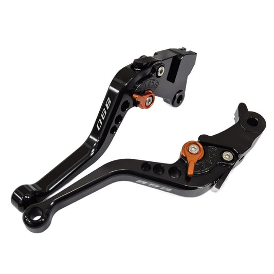 Short Black Orange Adjustable Brake & Clutch Lever Set - KTM 890 Duke 2020-2023