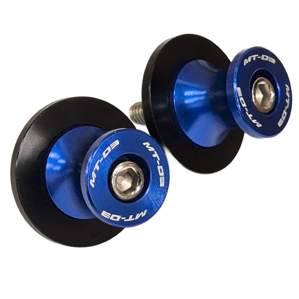 Blue Motorcycle Paddock Stand Spool Bobbins - Yamaha MT-03 2006-2024