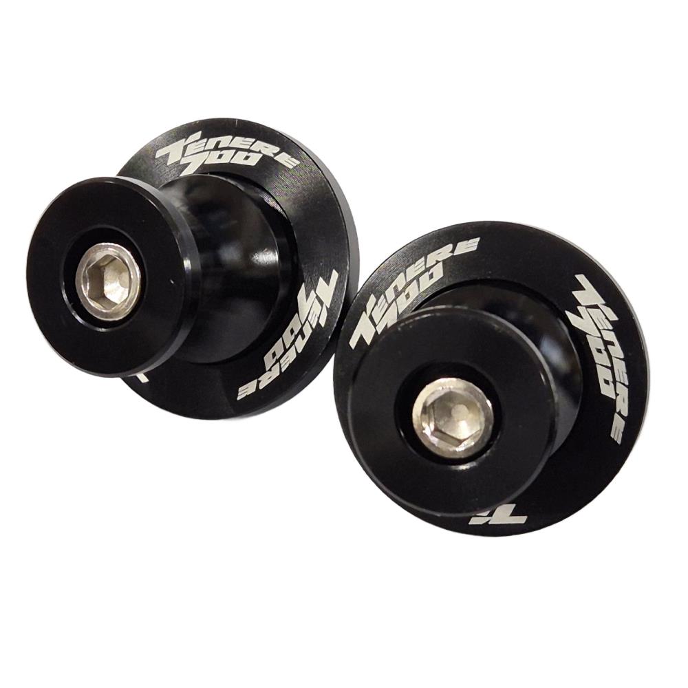 Black Rear Swingarm Spools Paddock Stand Bobbins - Yamaha Tenere 700 2019-2024