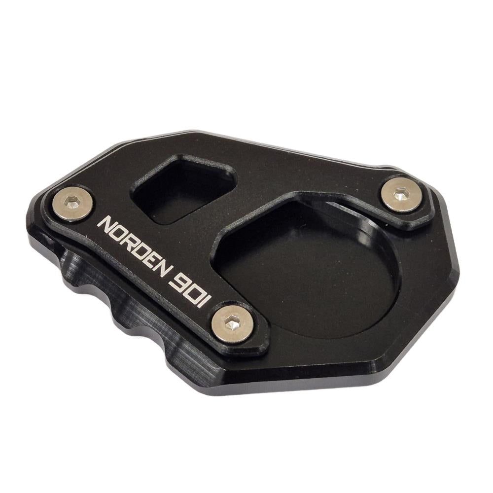 Black CNC Side Stand Kickstand Shoe Extender - Husqvarna Norden 901 2021-2024