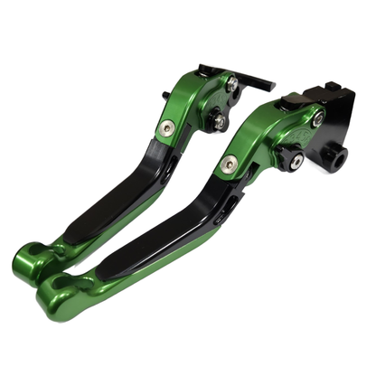 Green / Black Adjustable Clutch Brake Lever Set - Kawasaki NINJA 250R 2008-2021