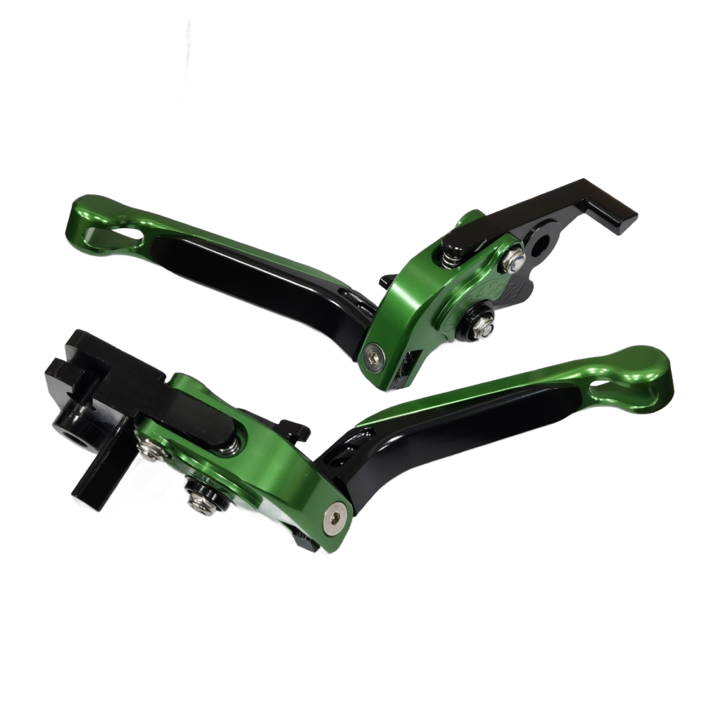 Green Adjustable Clutch Brake Lever Set For Kawasaki Ninja 125 / Z125 2019-2023