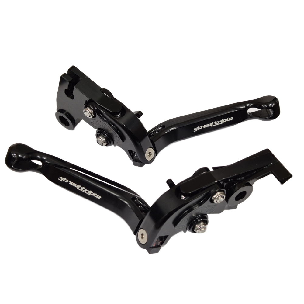 Black Adjustable Brake & Clutch Levers Set - Triumph 675 Street Triple 2008-2016