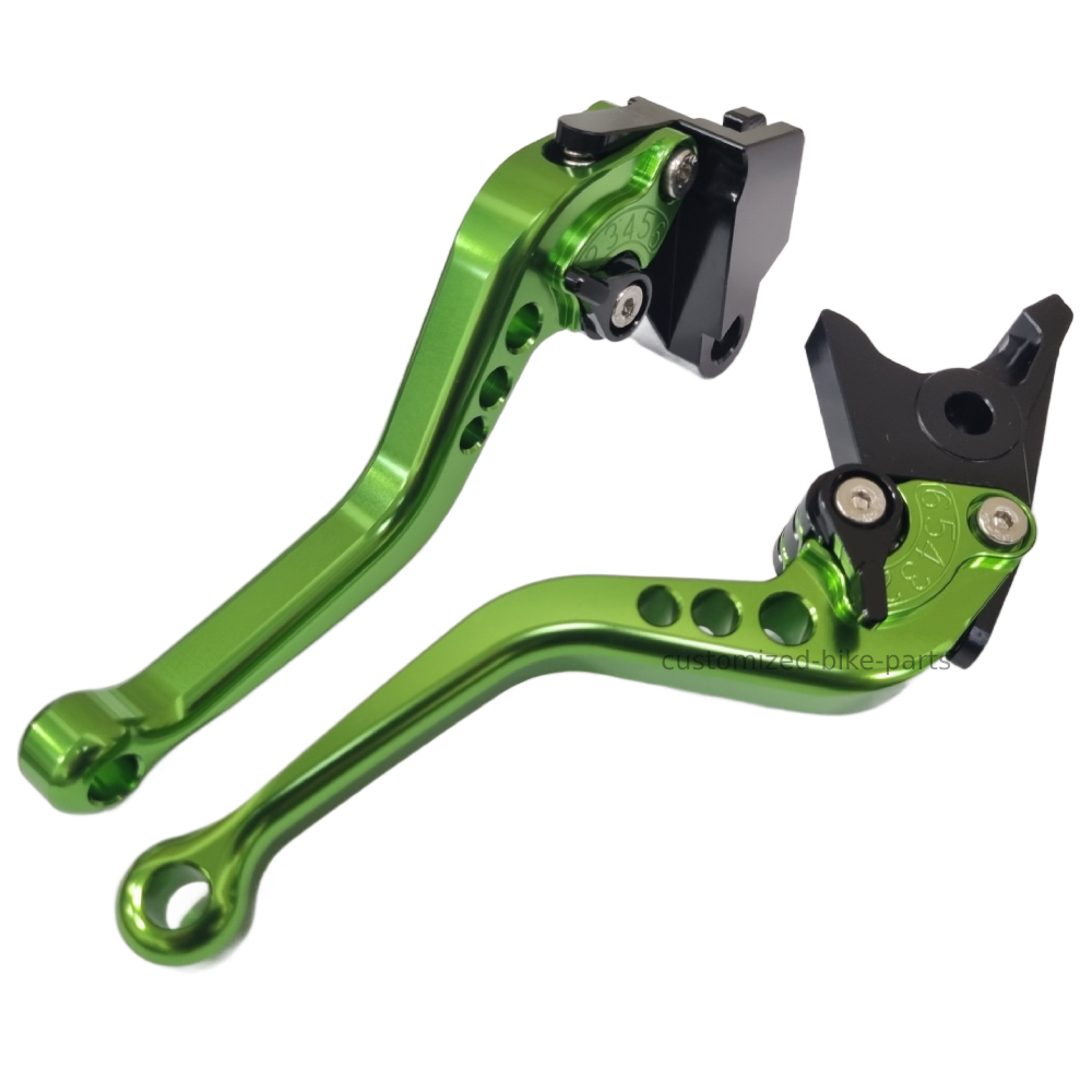 Short Green Clutch & Brake Levers - Kawasaki Ninja 650R / ER-6F ER-6N 2006-2008