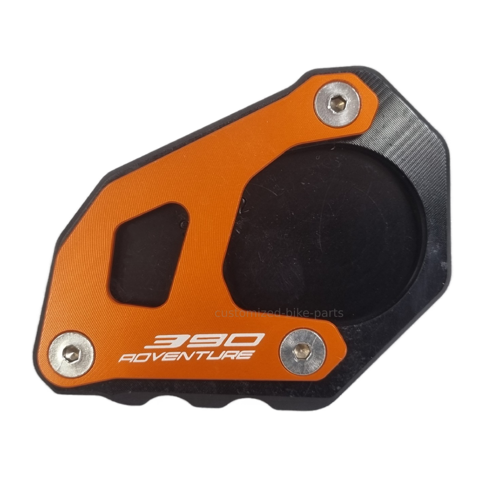 Black/Orange Side Stand Kickstand Shoe Extender - KTM 390 Adventure 2020-2024