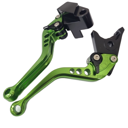 Short Green Clutch & Brake Levers For Kawasaki ZX-6 W800 ZXR400 ER-5 Z750S