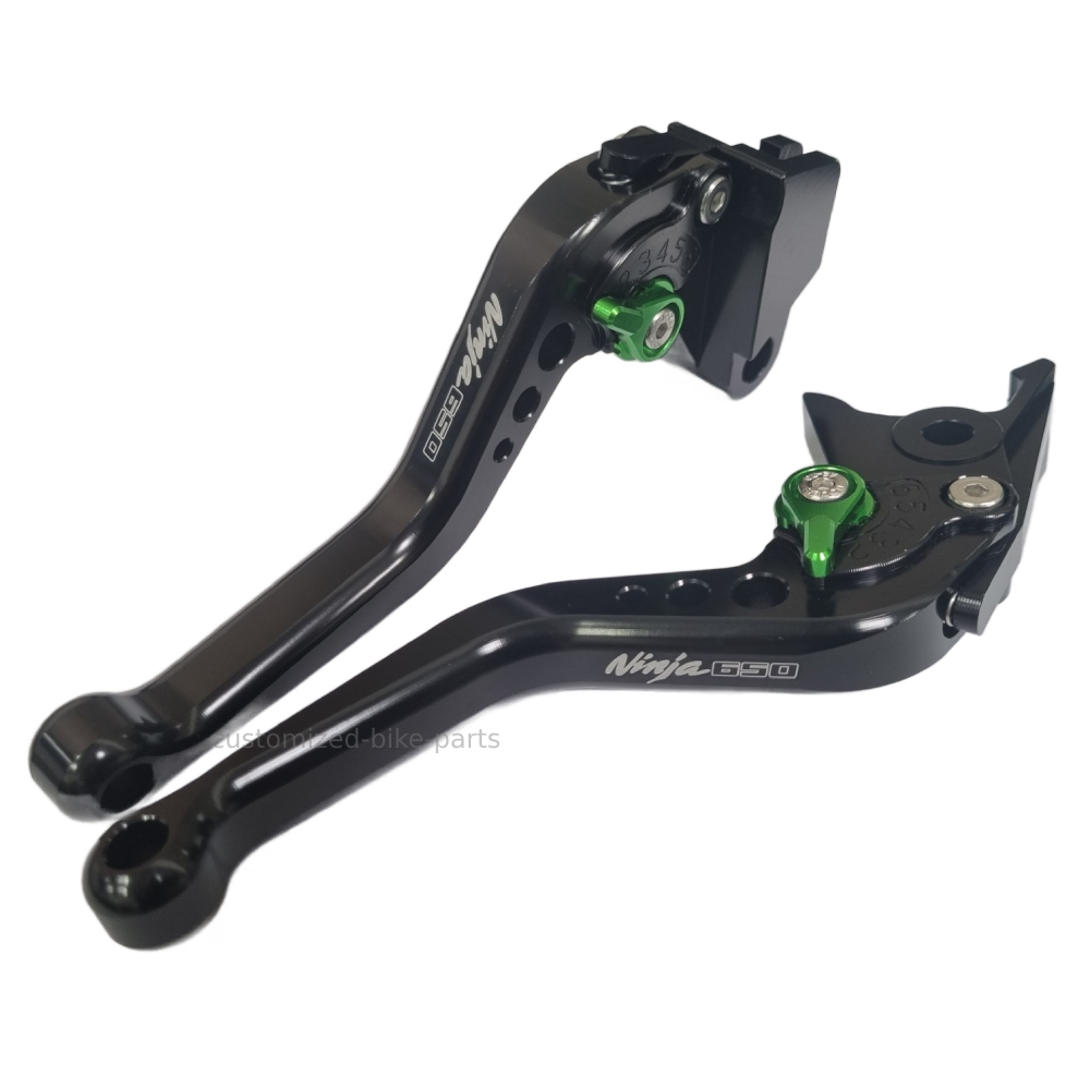 Short Black Adjustable Clutch Brake Lever Set - Kawasaki Ninja 650 2017-2023