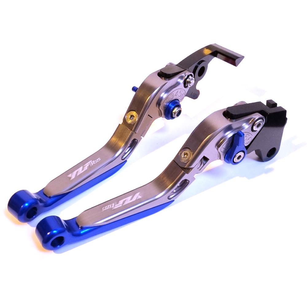 Yamaha YZF-R125 2012-2013 Adjustable Clutch Brake Lever Set - Grey/Blue