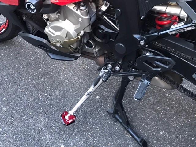 Black/Red CNC Side Stand Kickstand Shoe Extender - BMW S 1000 XR 2015-2019