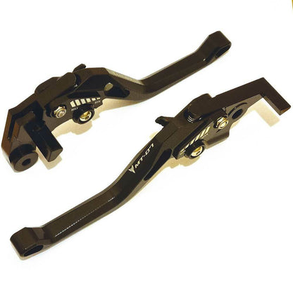 YAMAHA MT-07 2014-2024 BLACK SHORT ADJUSTABLE BRAKE & CLUTCH LEVER SET