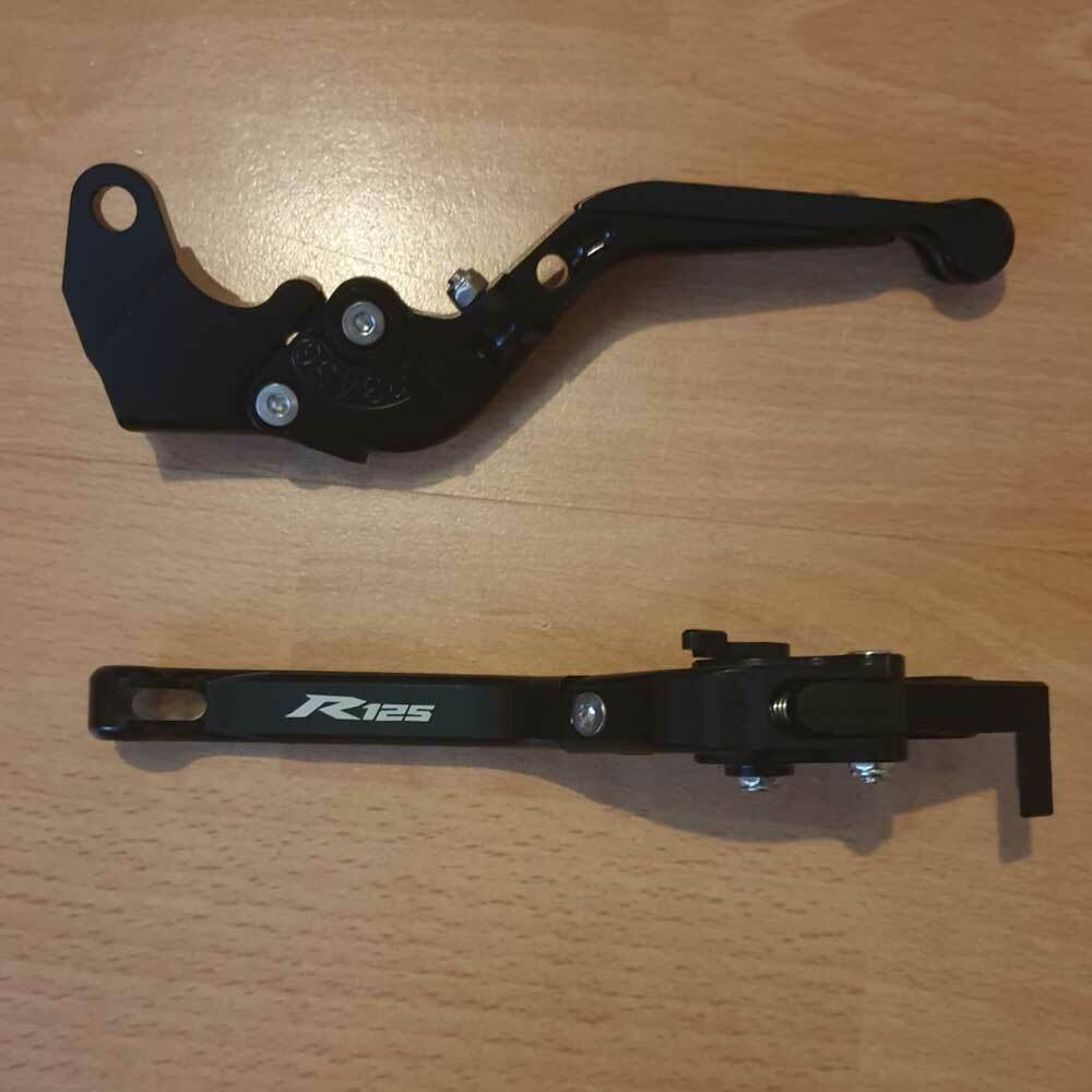 CNC Yamaha YZF-R125 2014-2018 Adjustable Clutch Brake Lever Set - Black/Black