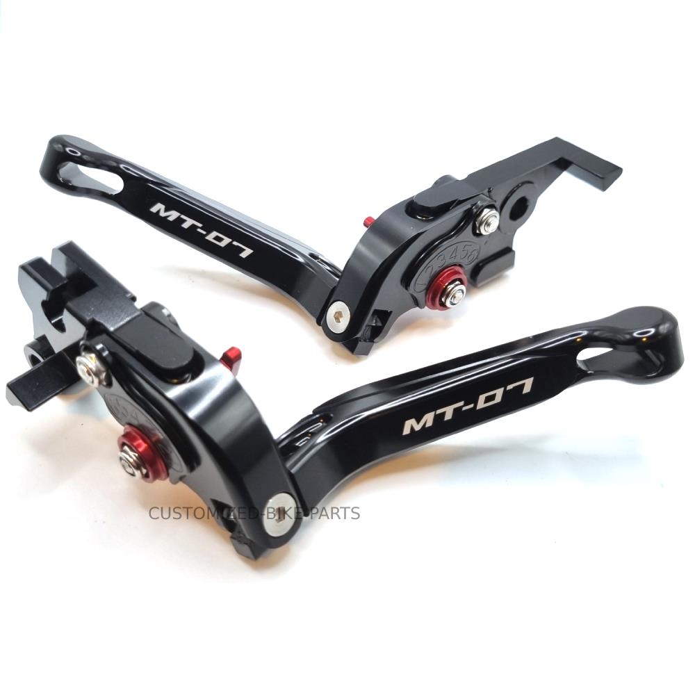 Yamaha MT-07 2014-2024 Adjustable Clutch Brake Lever Set - Black/Black