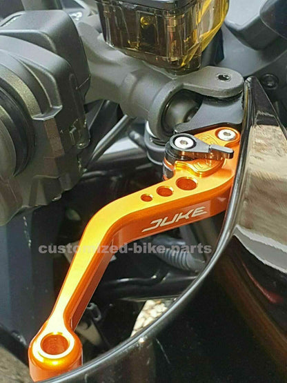 KTM 790 Duke 2018-2024 ORANGE SHORT ADJUSTABLE BRAKE & CLUTCH LEVER SET