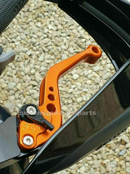 KTM 790 Duke 2018-2024 ORANGE SHORT ADJUSTABLE BRAKE & CLUTCH LEVER SET