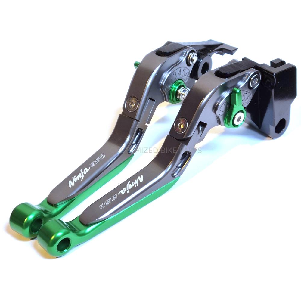 Kawasaki Ninja 650 2017-2023 | Adjustable Clutch Brake Lever Set Green/Titanium