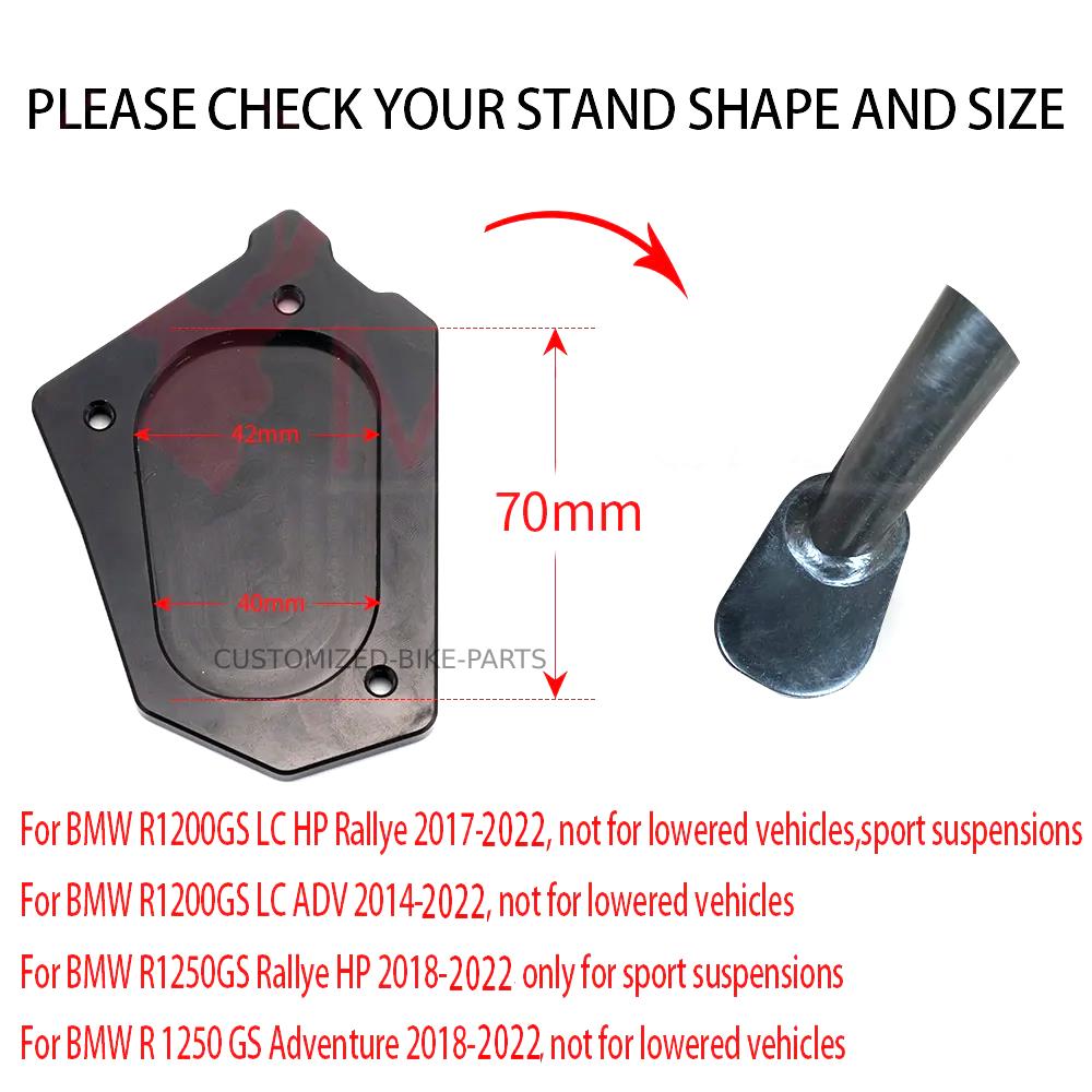 Blue Side Stand Kickstand Shoe Extender - BMW R1250 GS R 1250 GS R Rallye 17-23