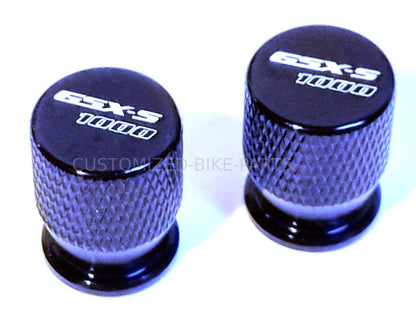 Suzuki GSX-S 1000 CNC Aluminium Wheel Tire Tyre Valve Cap Covers - Black