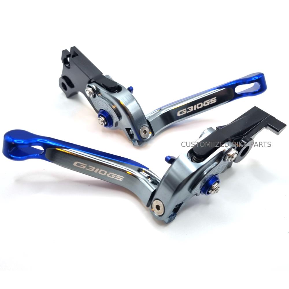 BLUE / TITANIUM BRAKE & CLUTCH LEVER SET - BMW G310GS G 310 GS 2017-2024