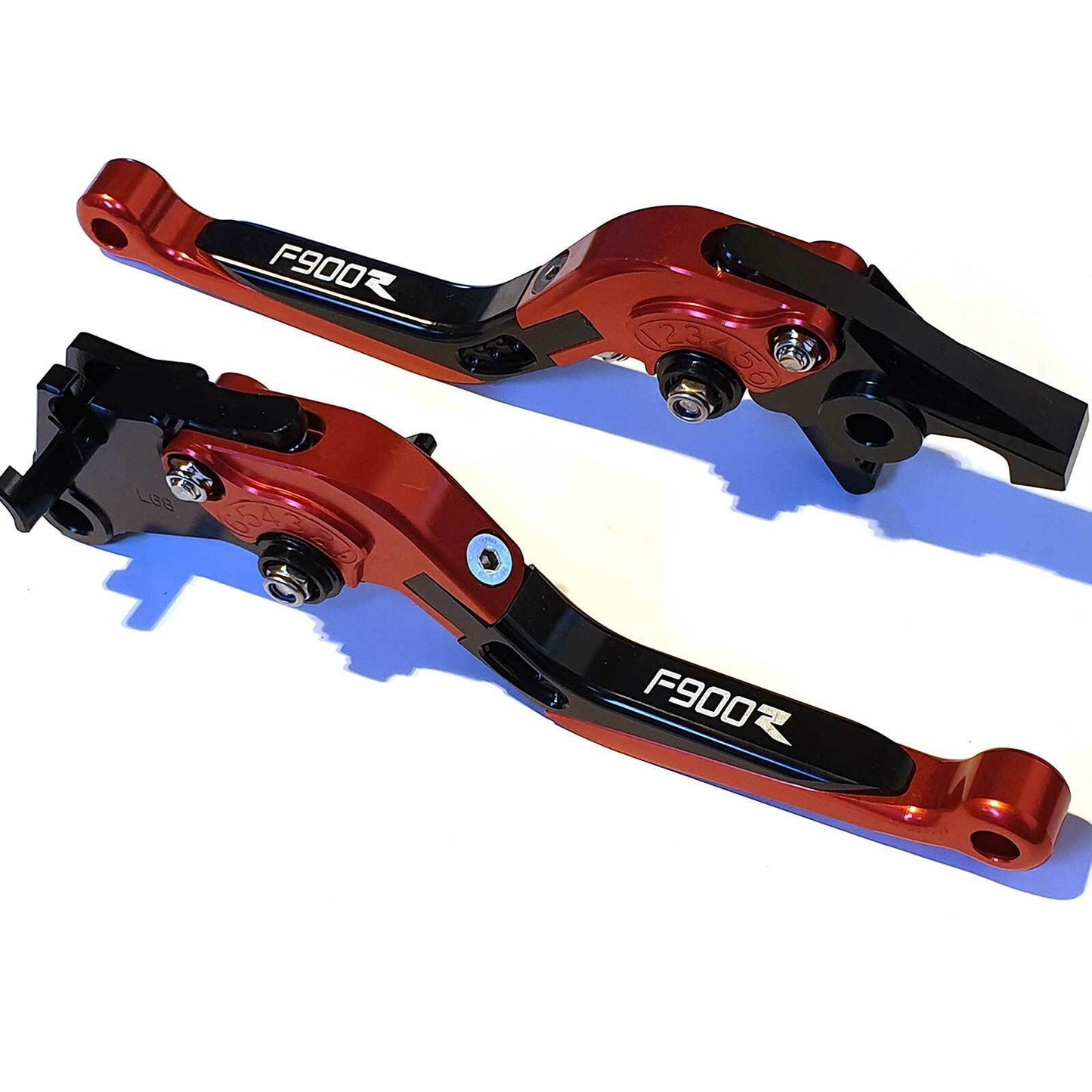 BMW F900R 2020-2024 Adjustable extendable brake clutch levers set - black/red