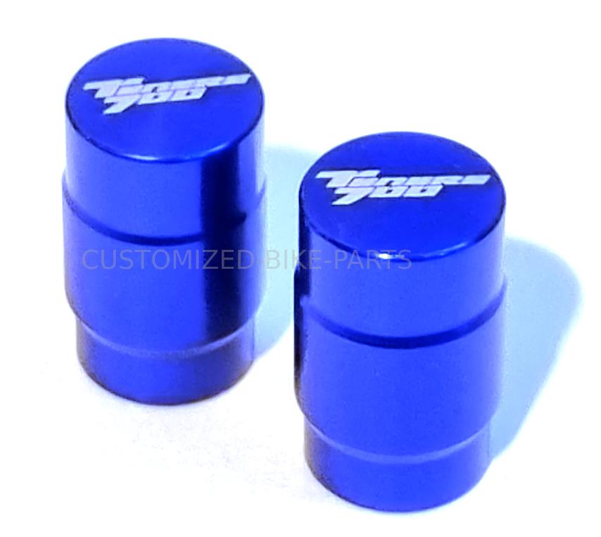 Yamaha Tenere 700 CNC Aluminium Wheel Tire Tyre Valve Cap Covers - Blue