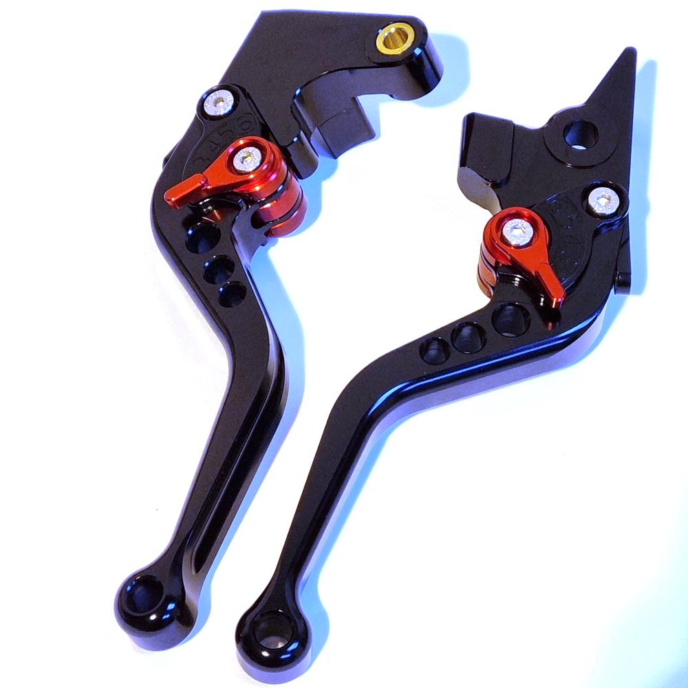 Short Black Adjustable Clutch Brake Lever Set - Kawasaki Ninja Z 125 2019-2023