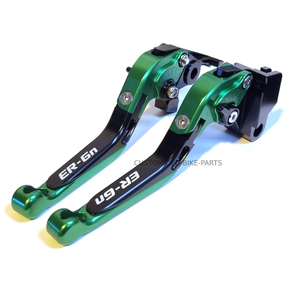 Green / Black Brake & Clutch Levers Set - Kawasaki ER-6N Ninja 650R 2009-2016