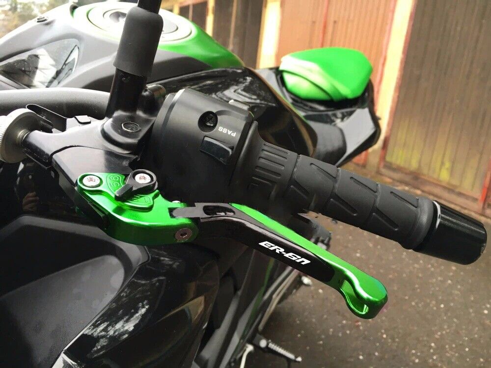 Green / Black Brake & Clutch Levers Set - Kawasaki ER-6N Ninja 650R 2009-2016