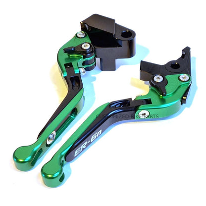 Green / Black Brake & Clutch Levers Set - Kawasaki ER-6N Ninja 650R 2009-2016