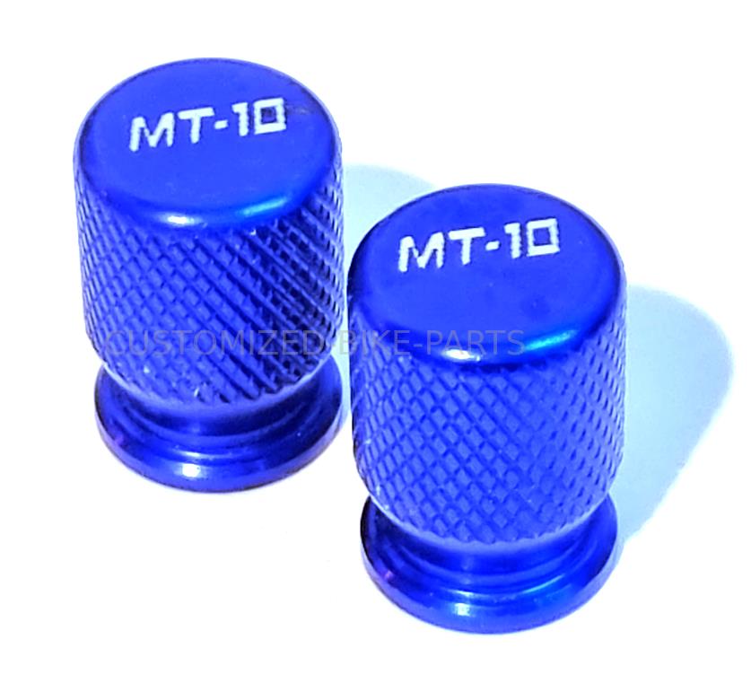 Blue Aluminium Wheel Tire Tyre Valve Cap Covers - Yamaha MT-10 / SP All Year