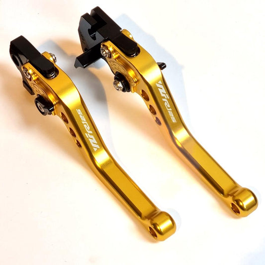 CNC Yamaha YZF-R125 2008-2011 Short Adjustable Clutch Brake Lever Set - Gold