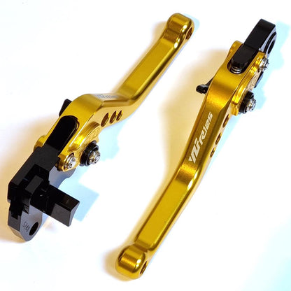 CNC Yamaha YZF-R125 2008-2011 Short Adjustable Clutch Brake Lever Set - Gold