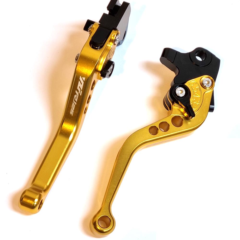 CNC Yamaha YZF-R125 2008-2011 Short Adjustable Clutch Brake Lever Set - Gold