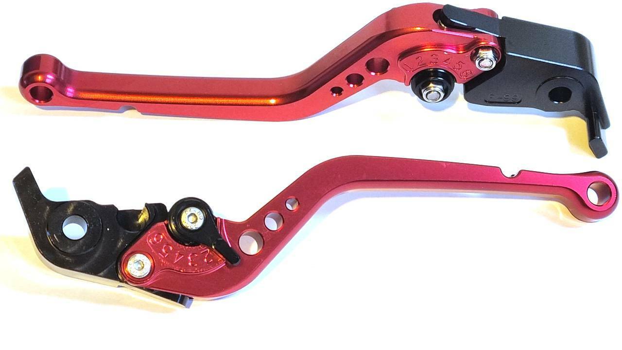 Long Red Clutch & Brake Levers - Ducati Multistrada 1200 / 1260 / S / GT