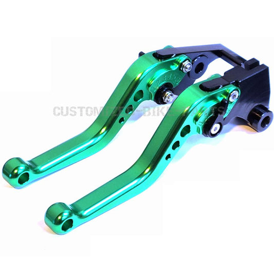 Short Green Clutch & Brake Levers For Kawasaki Z650 2017-2023